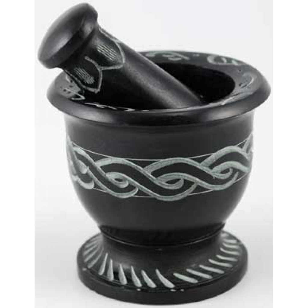 Celtic Knot Mortar & Pestle Set - Handcrafted Stone