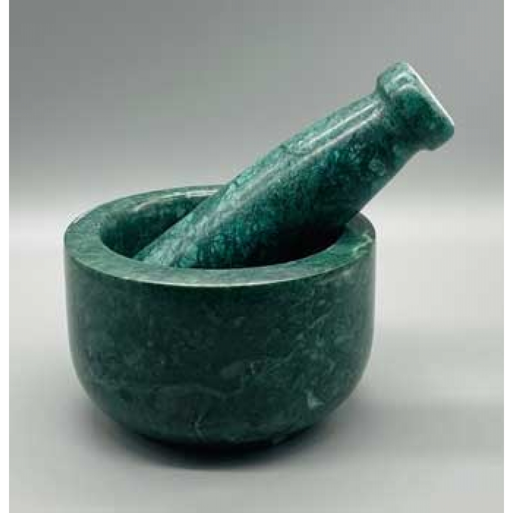 Green Marble Mortar and Pestle Set: Earthy Elegance