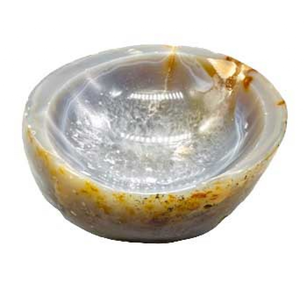 Natural Polished Agate Offering Bowls (4