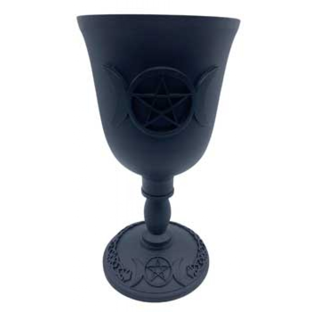 Triple Moon & Pentagram Chalice - 7 5/8