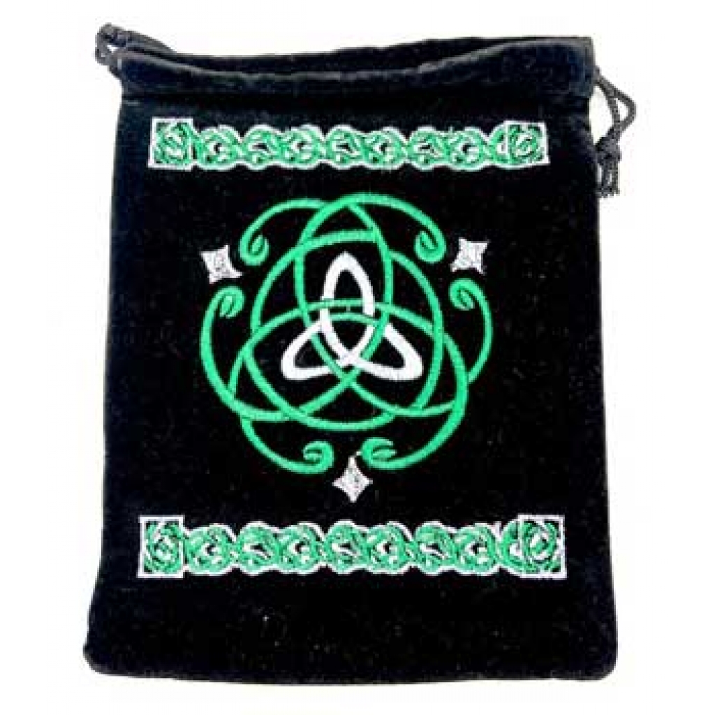 Set of 10 Triquetra Black Velveteen Bags