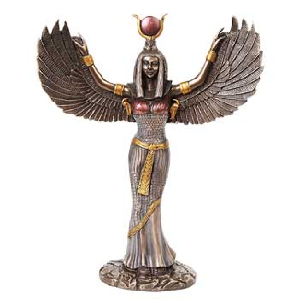 Hand-Painted Egyptian Isis Statue - 9 3/4