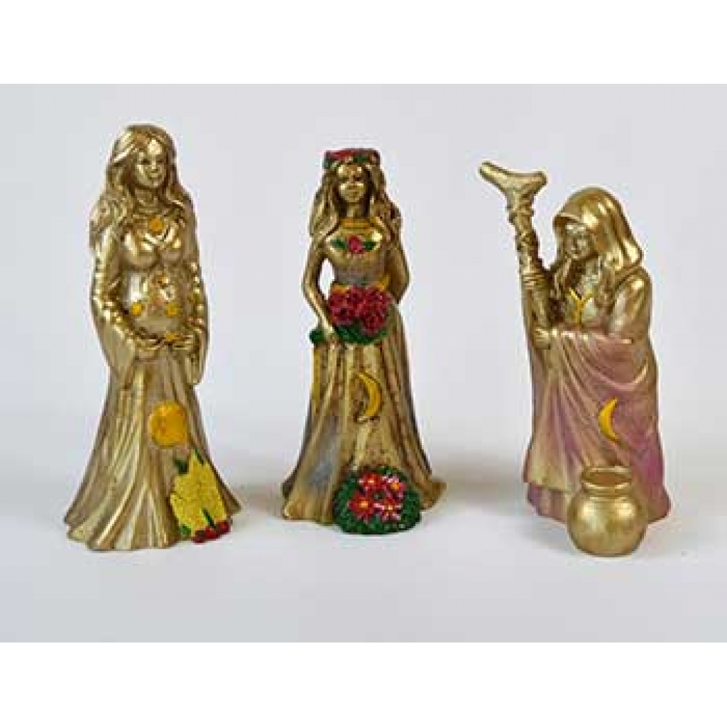 Set of 3 Mother, Maiden, Crone Figurines - 4 Inches