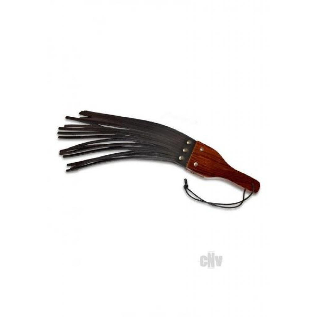 Leather Fringe & Wood Handle Paddle - Prowler Red