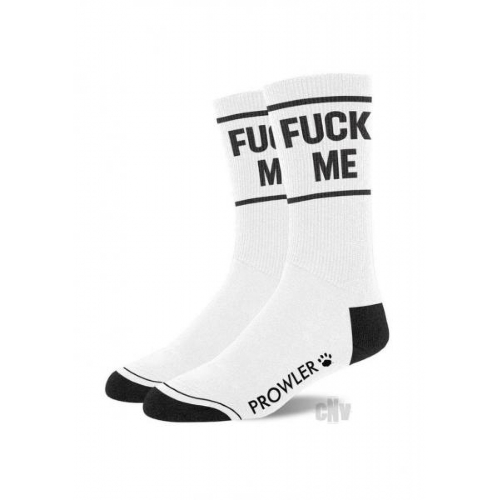 Prowler Red 'Fuck Me' Socks - White