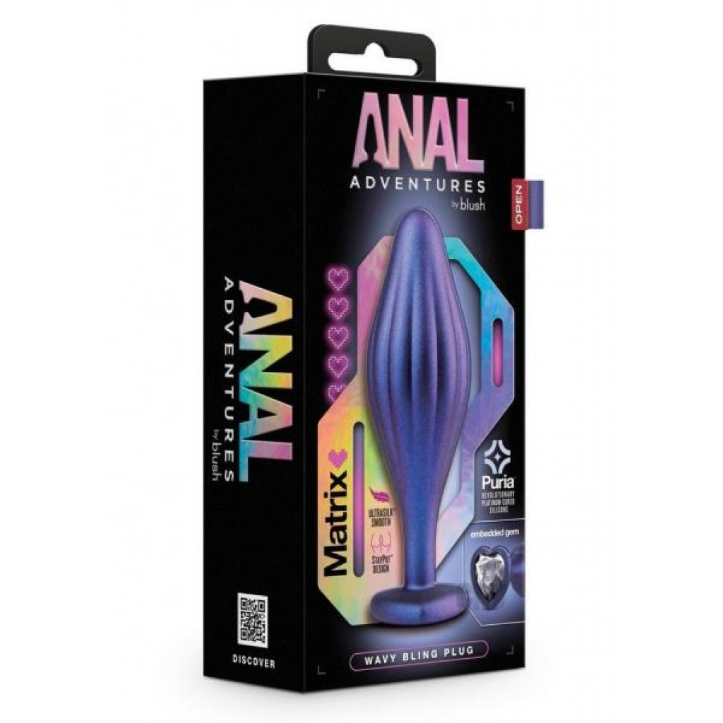 Anal Adv Matrix Wavy Bling Plug Sapphire