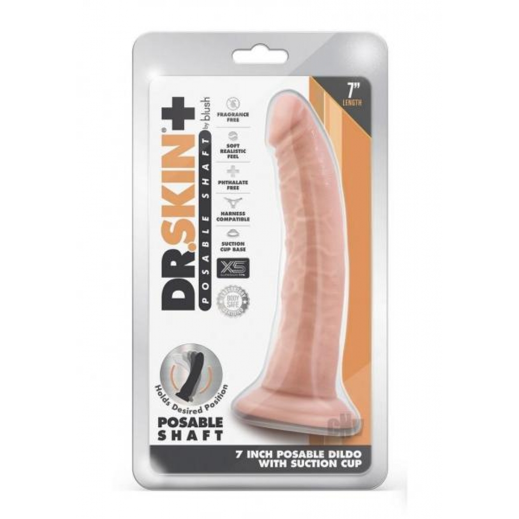 Dr. Skin Plus Posable Realistic Dildo - Vanilla