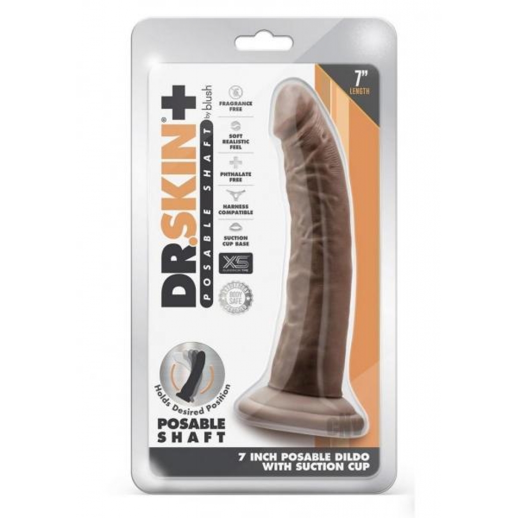 Dr Skin Plus Posable Dildo 7 - Chocolate