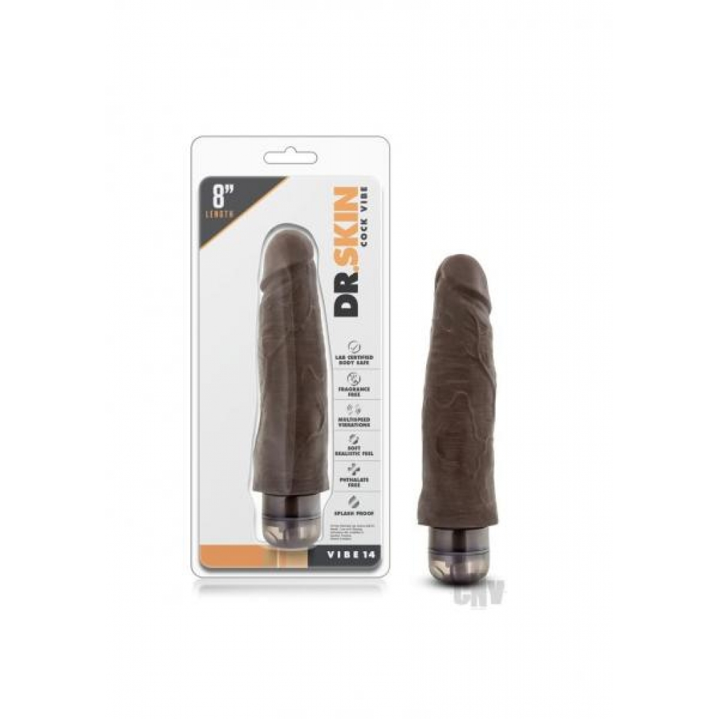 Dr Skin Vibe 14 Chocolate - Realistic Vibrating Dildo