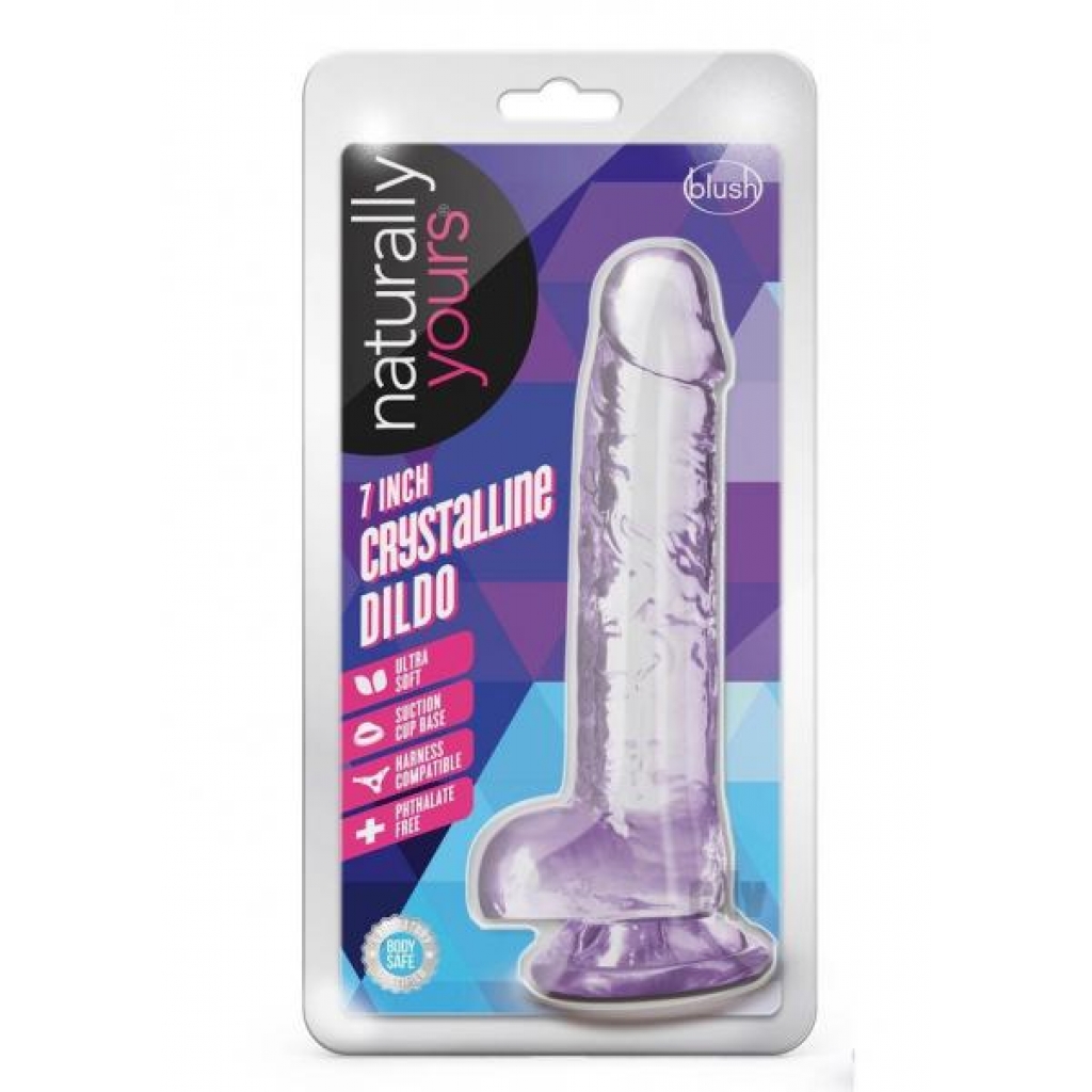 Naturally Yours Crystalline 7-Inch Dildo - Amethyst