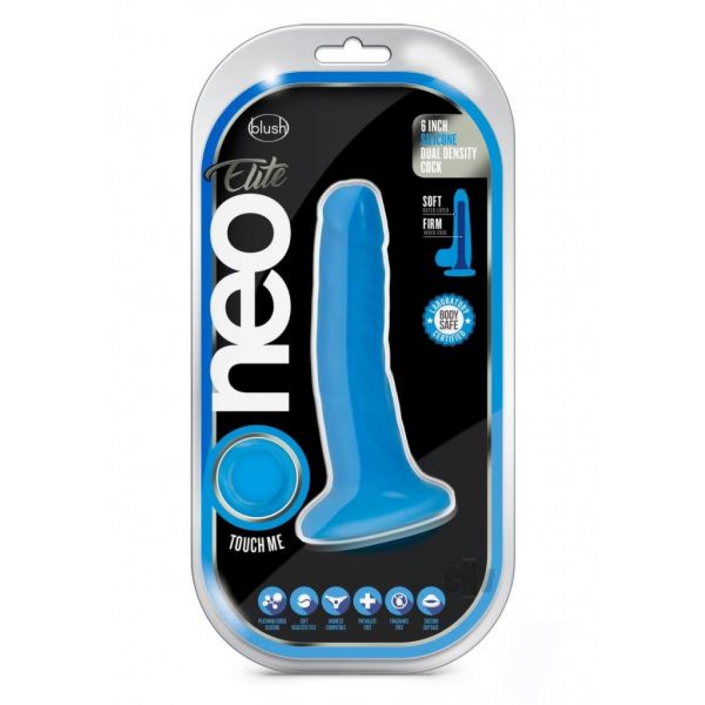 Neo Elite Dense 6 Inch Blue Dildo