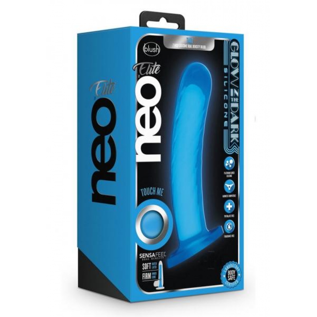 Neo Elite GITD Tao Dildo - 7 Blue