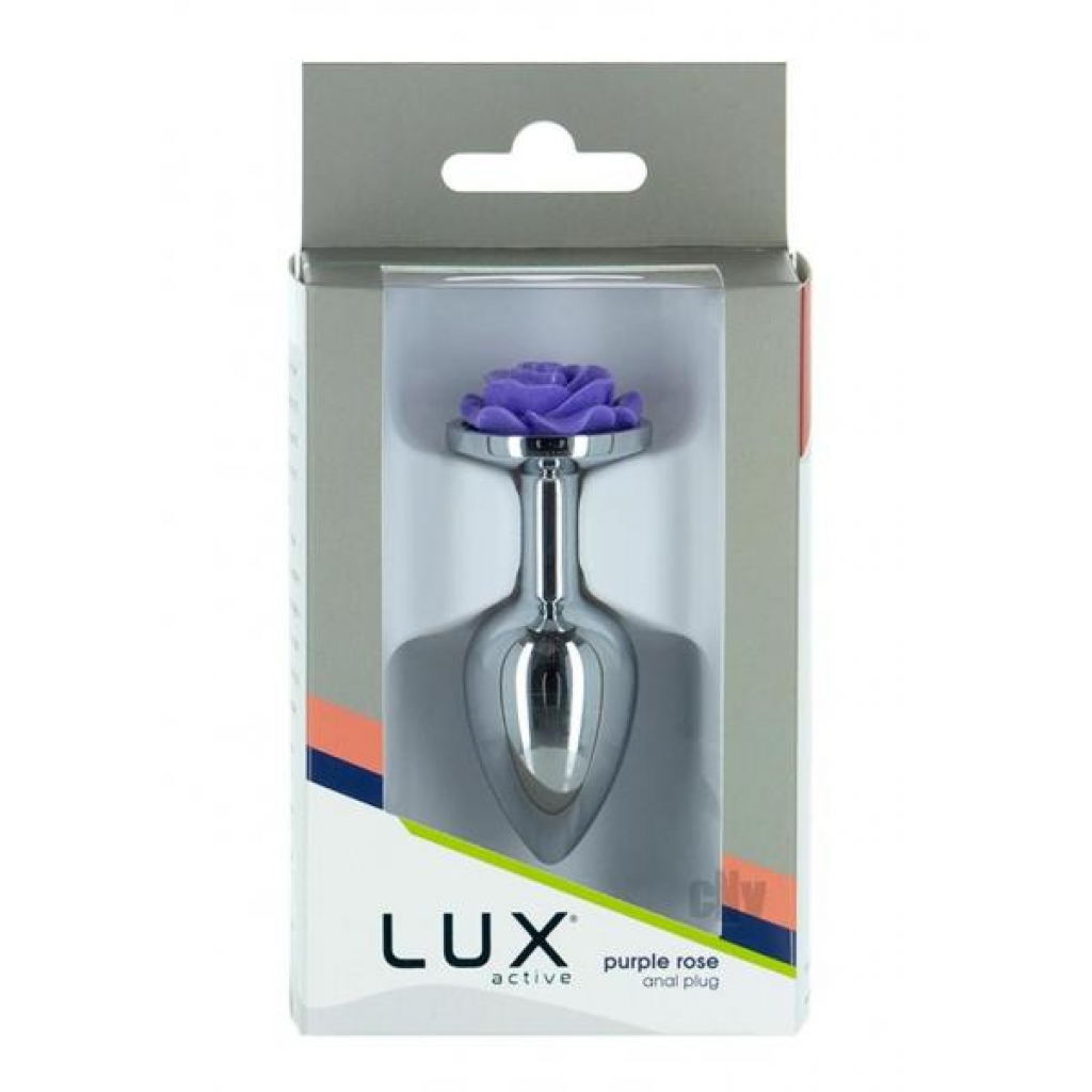 Lux Active Rose Anal Plug - 3 Inches in Purple