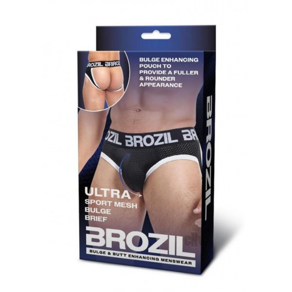 Brozil Open Back Mesh Brief S/M - Black