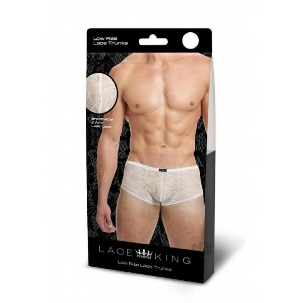 Sleek Lace Boxers - White S/M