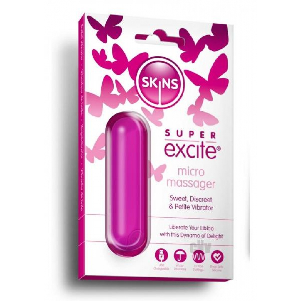 Skins Super Excite Rechargeable Bullet Vibrator - Pink