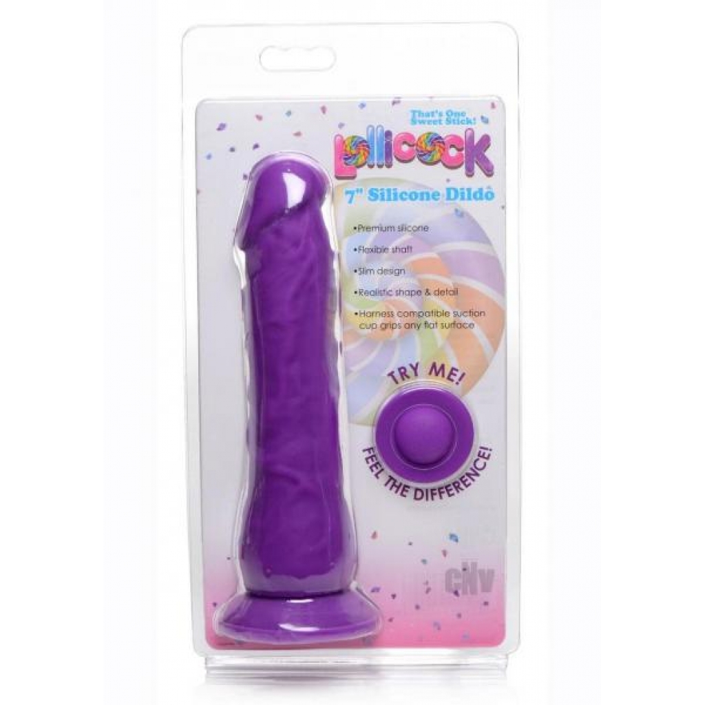 Lollicock Silicone Dildo - 7 inches Grape