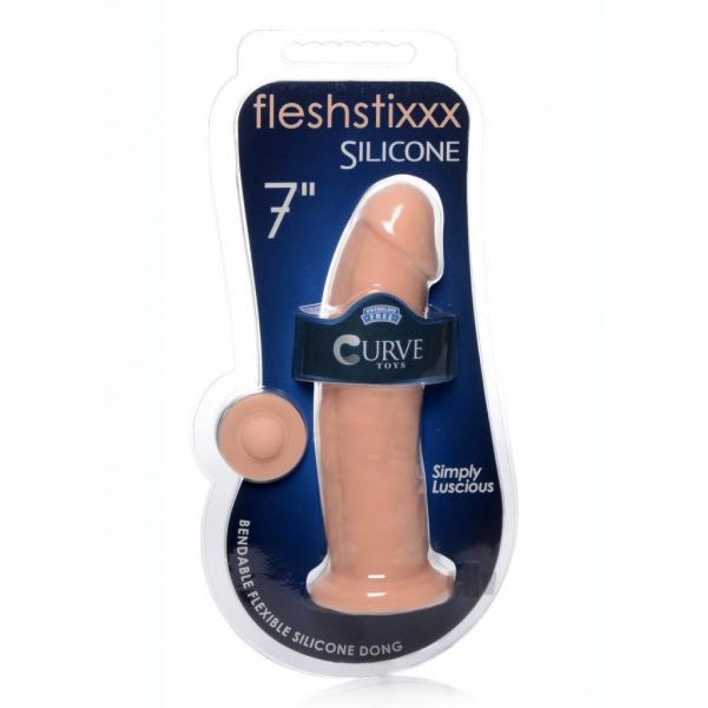 Fleshstixxx Silicone Dong - 7 Inch Vanilla