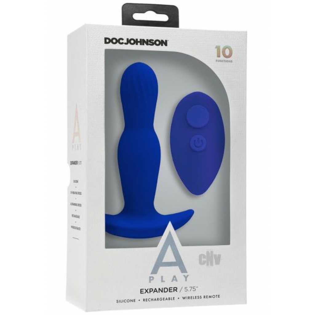 A-Play Expandable Vibrating Anal Plug - Blue