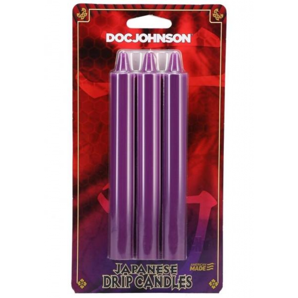 Japanese Drip Candles 3pk - Purple