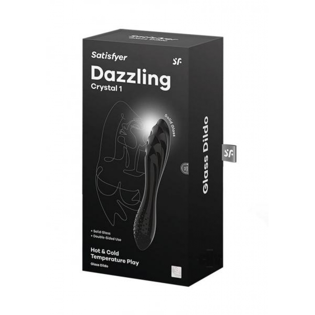 Dazzling Crystal Glass Dildo - Black