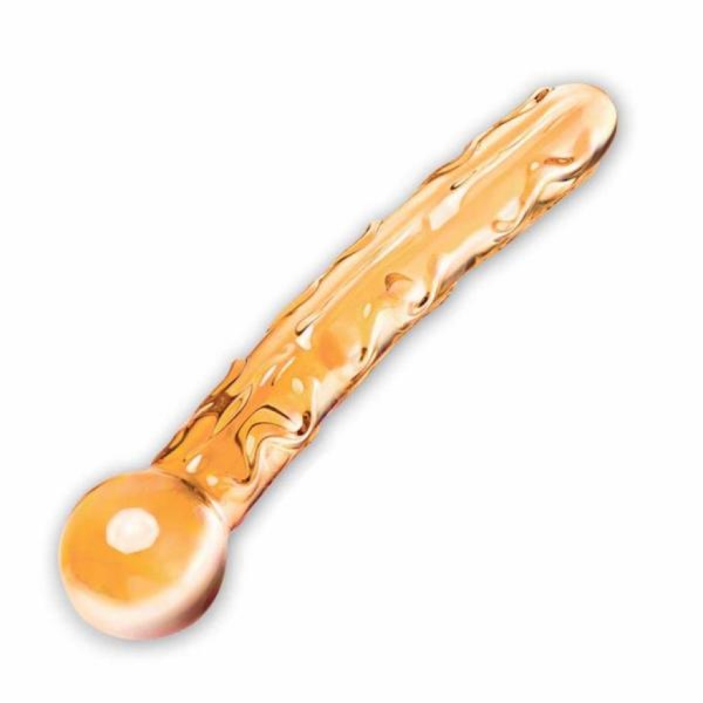 Orange Tickler Glass Dildo