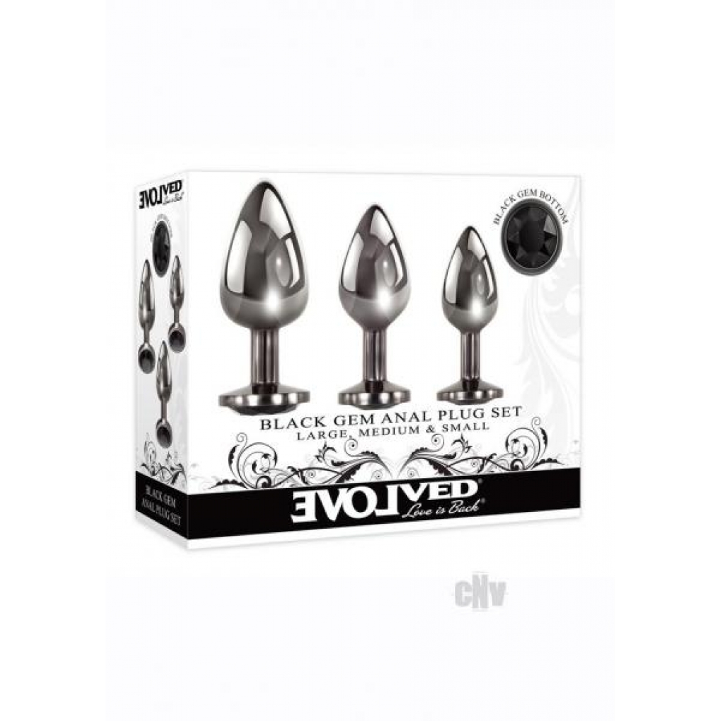 Black Gem Anal Plug Set - Elegant Pleasure