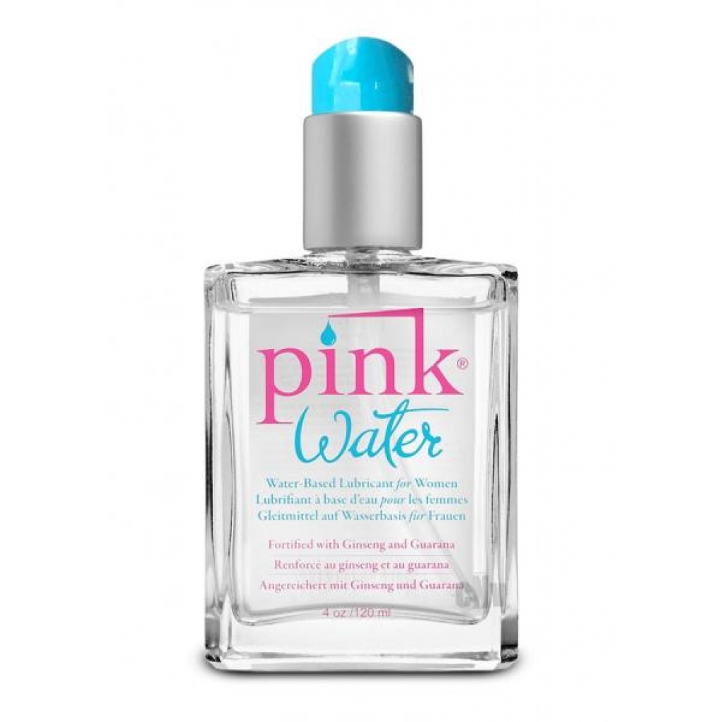 Pink Water Lubricant 4 ounces Glass Bottle with pump