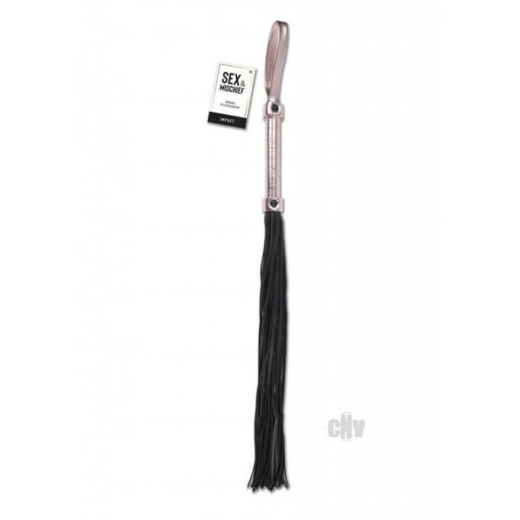 Sandm Brat Flogger in Black/Rose Gold