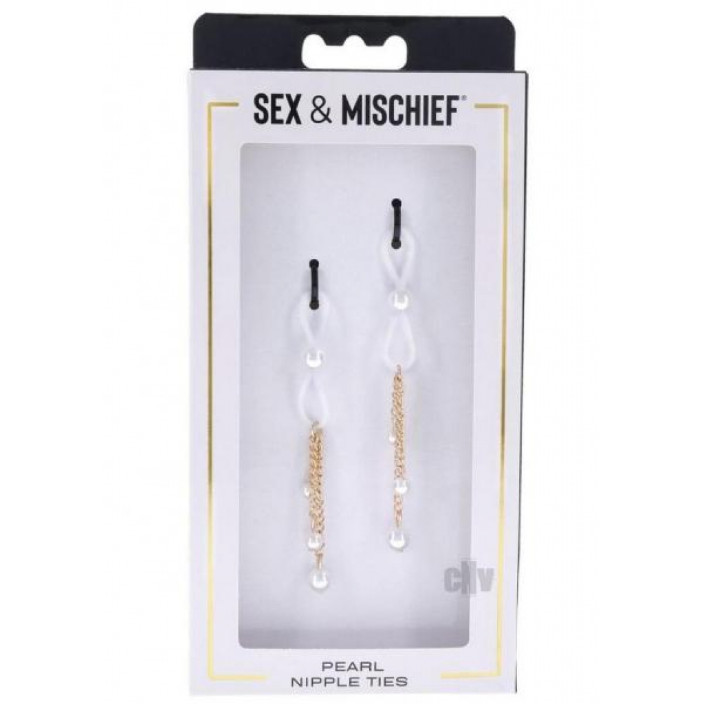 Sandm Pearl Nipple Ties White/Gold/Pink