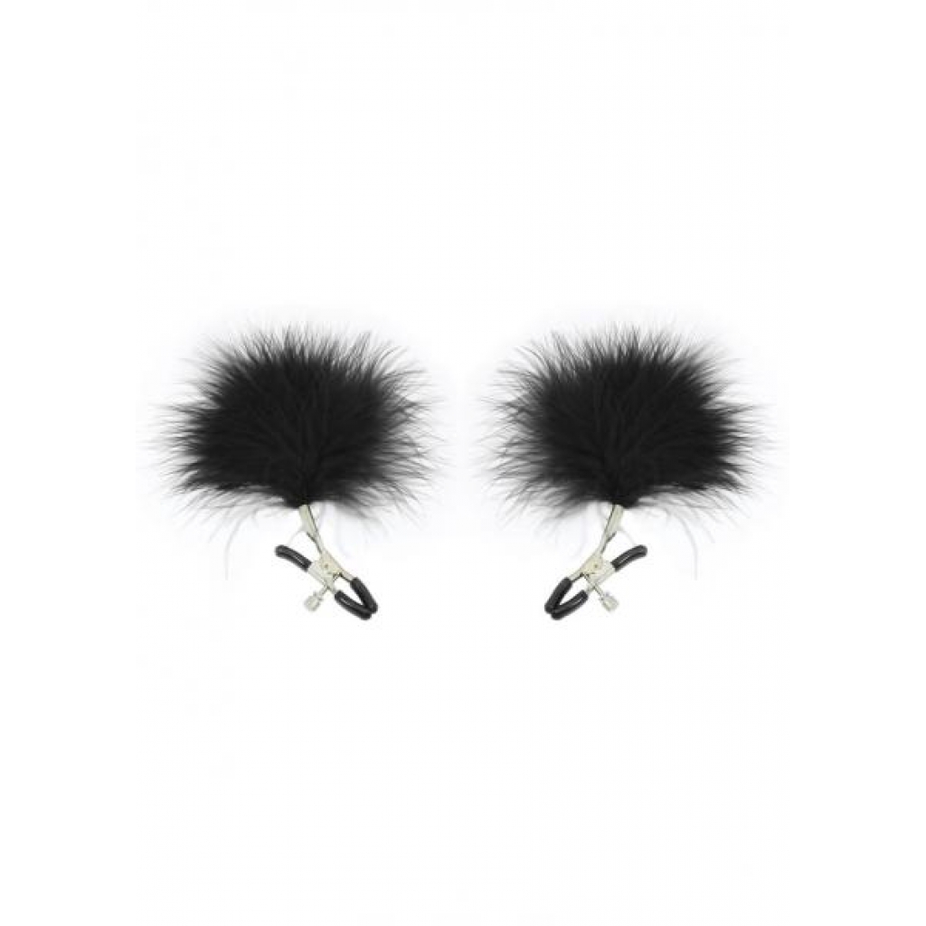 Sex And Mischief Feathered Nipple Clamps Black