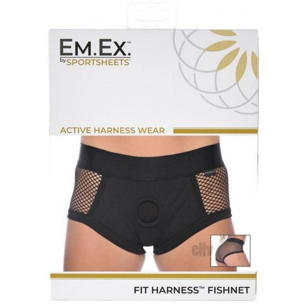 Em Ex Fit Harness Fishnet - Black