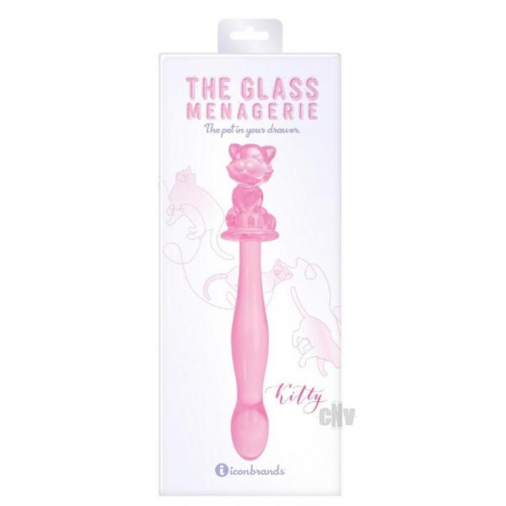 Glass Menage Kitty Dildo - Pink