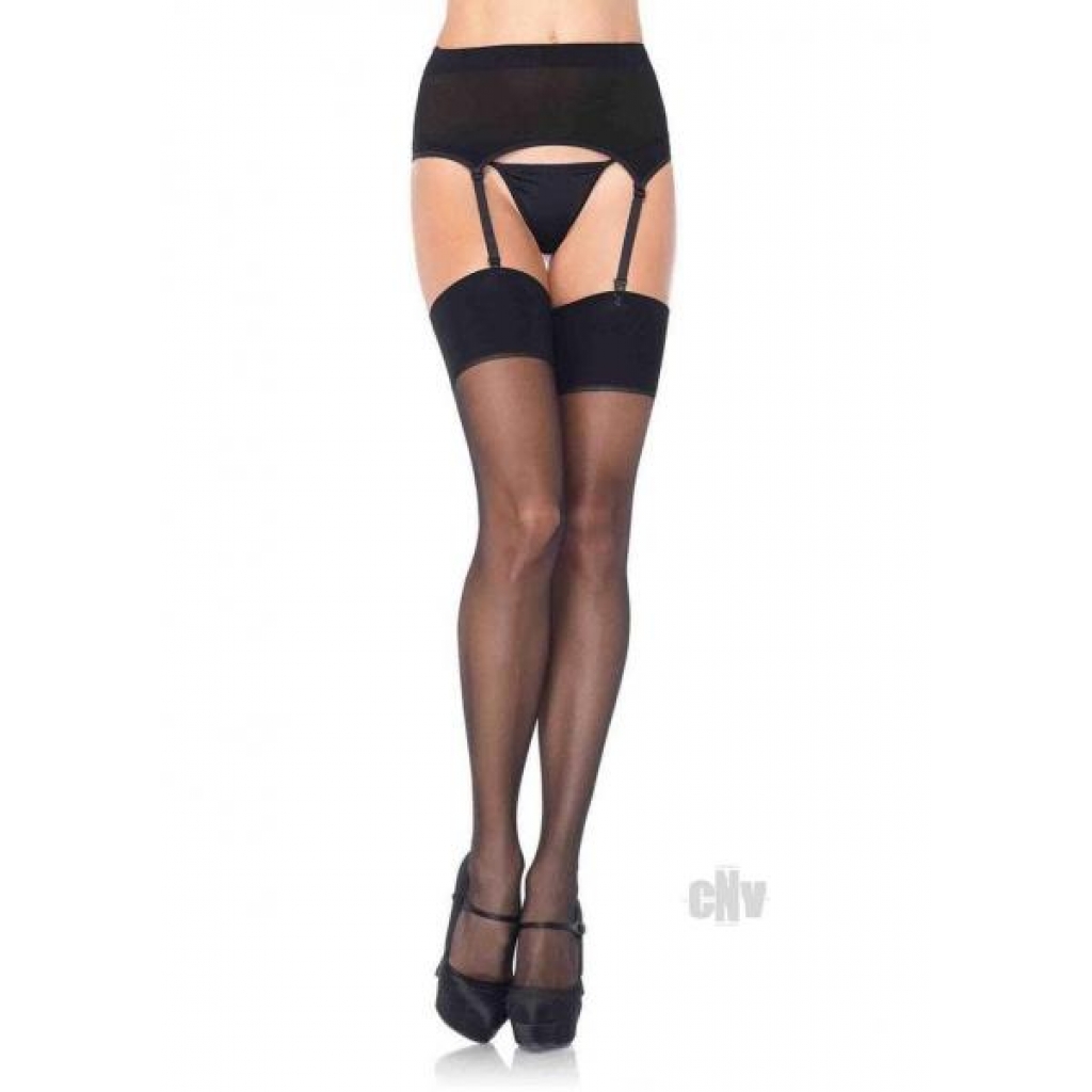 Spandex Garter And Stocking Set - Black