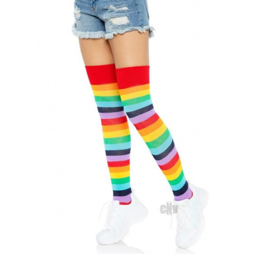 Lycra Rainbow Thigh Highs