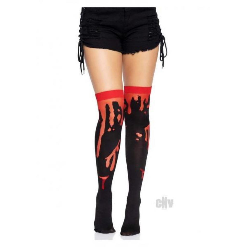 Splatter Thigh Highs OS Red