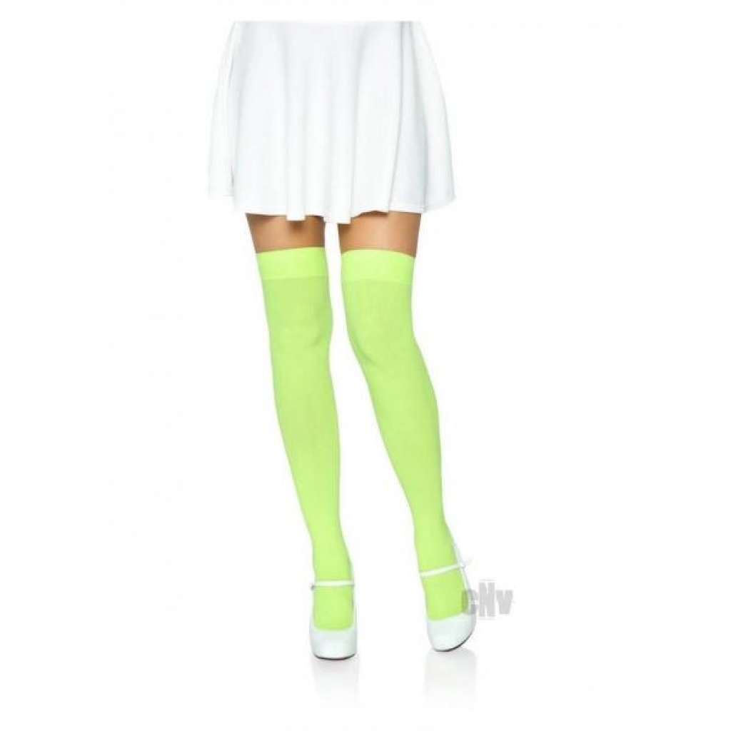 Nylon Over The Knee Os Neon Green