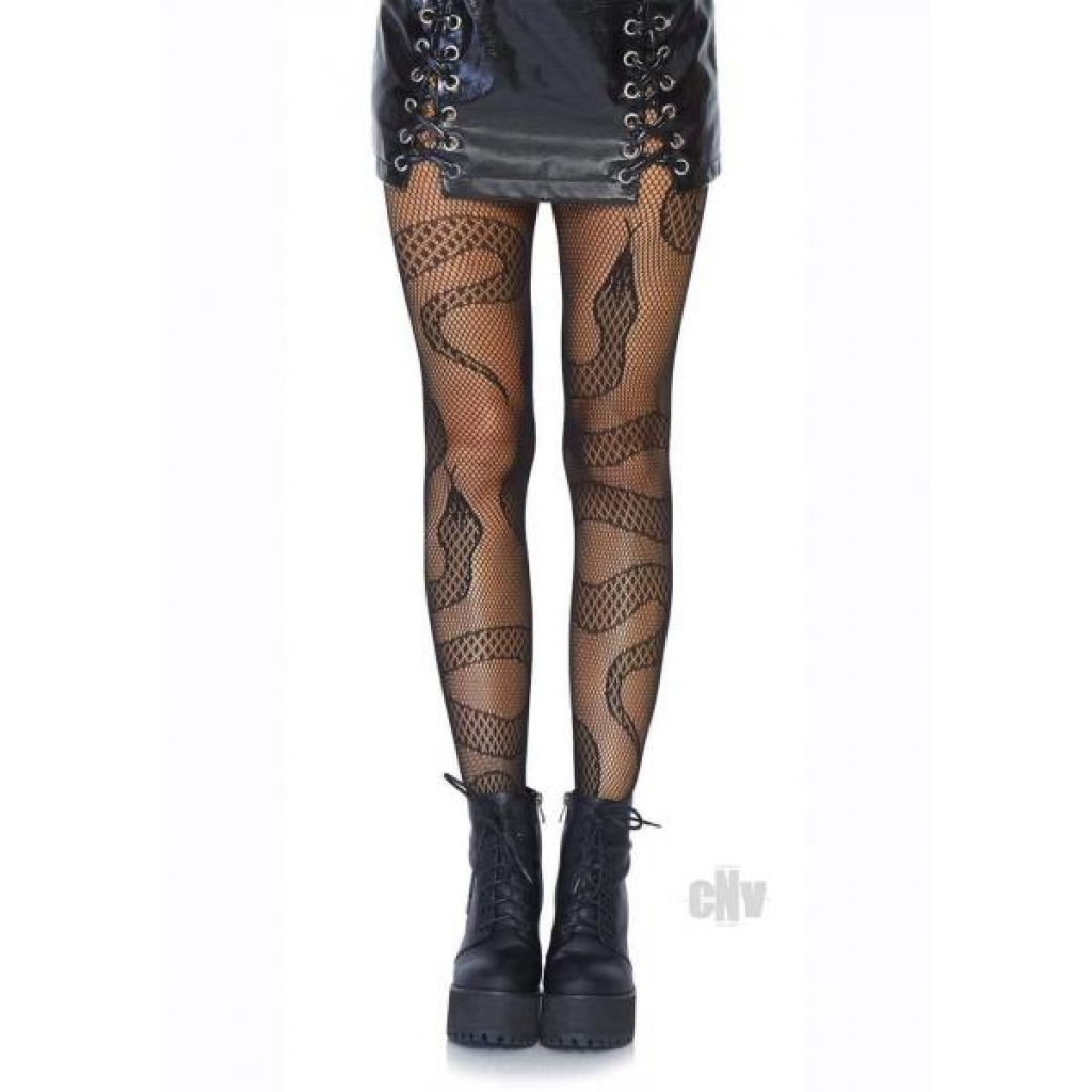 Snake Net Tights - Black