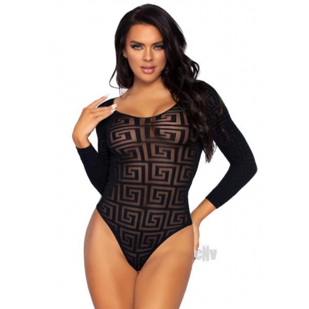 Mosaic Opaque Snap Crotch Suit - OS - Black