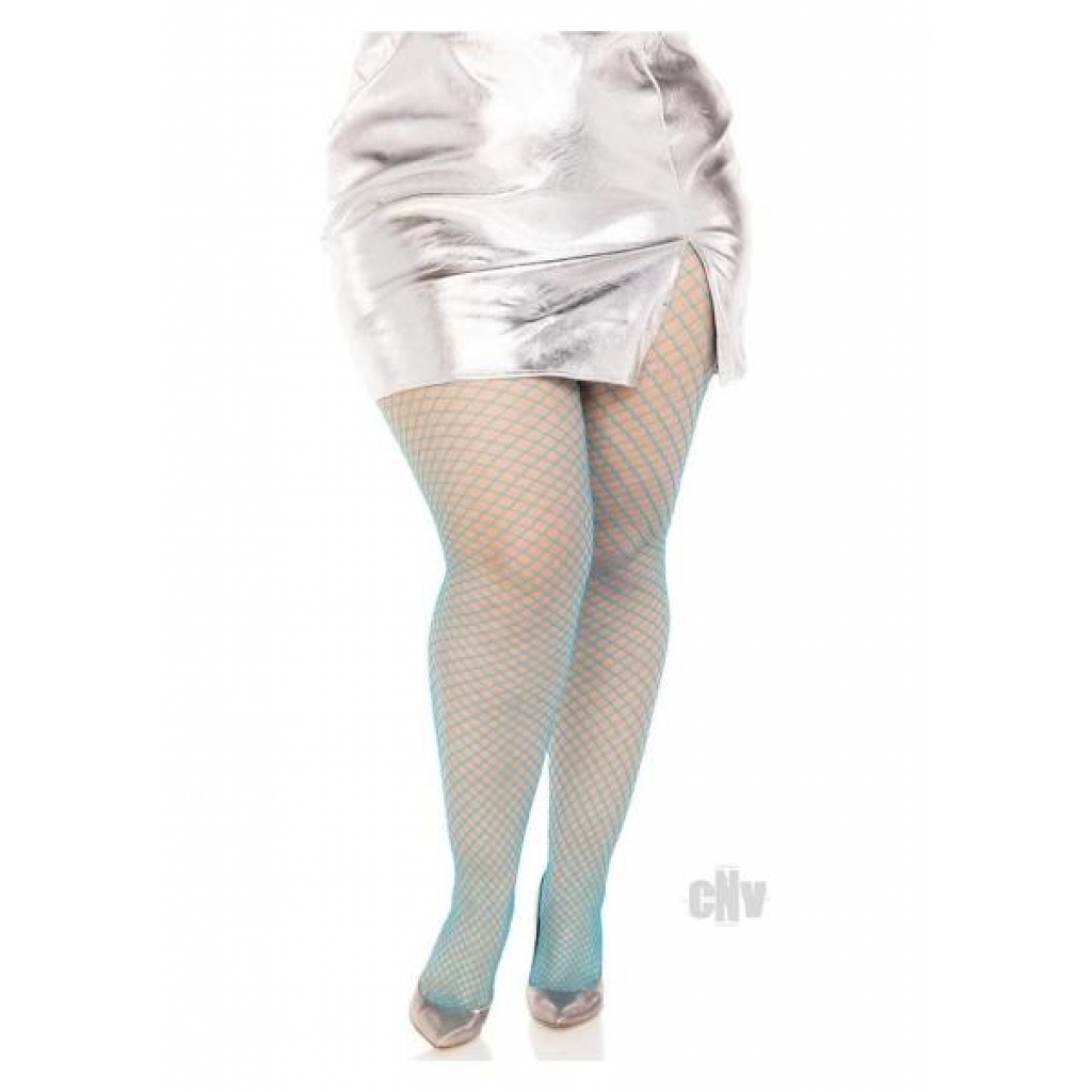 Spandex Industrial Net Tights - 1X-2X Blue