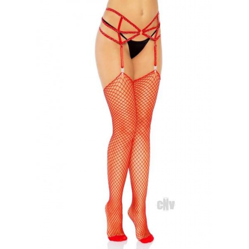 Lycra Industrial Net Stockings in Red