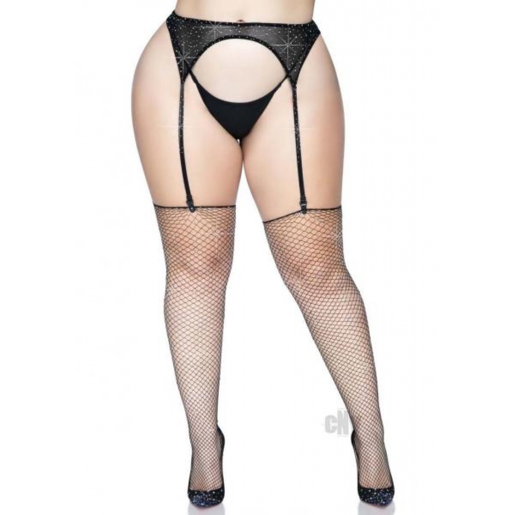 Rhinestone Fishnet Stockings - Glamour and Allure