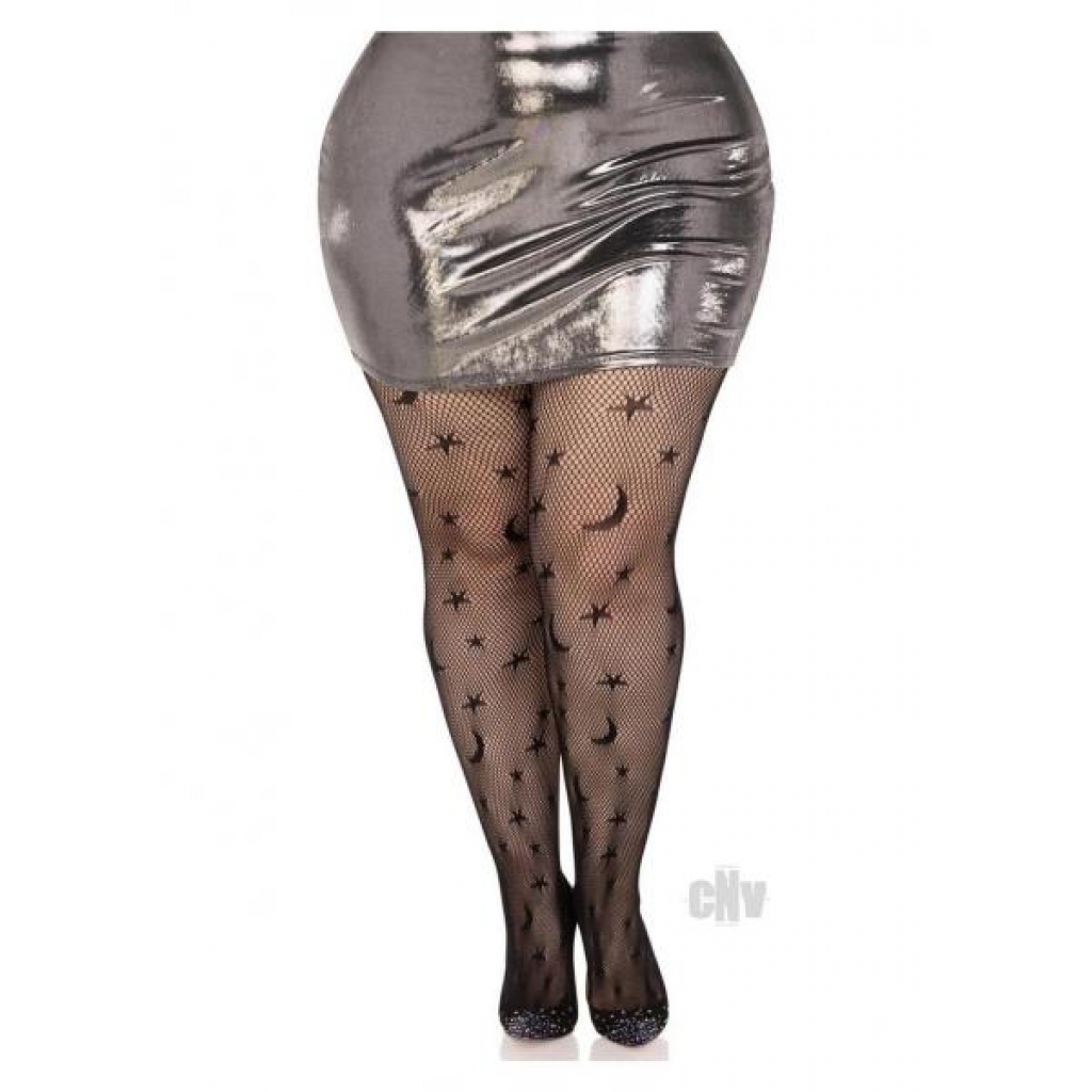 Celestial Net Tights 1x-2x Blk