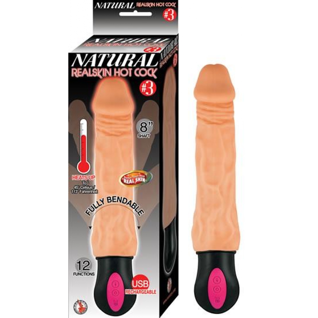 Natural Realskin Hot Penis #3 - 8 inches Beige