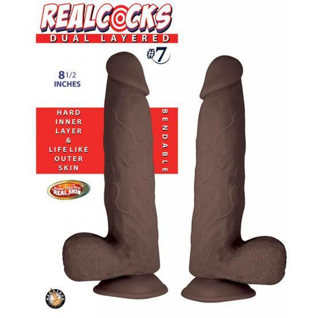 Realcocks Dual Layered #7 Dildo - Dark Brown