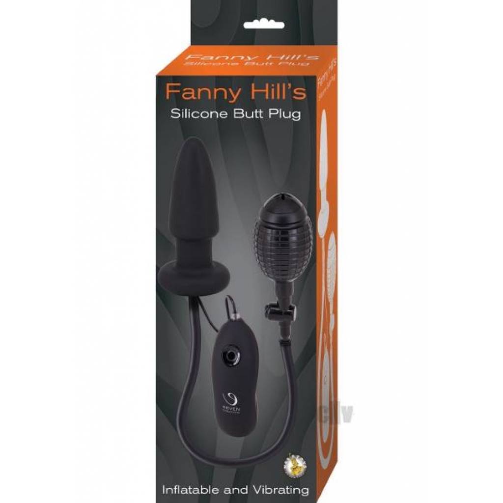 Fanny Hills Inflatable Vibrating Butt Plug - Black