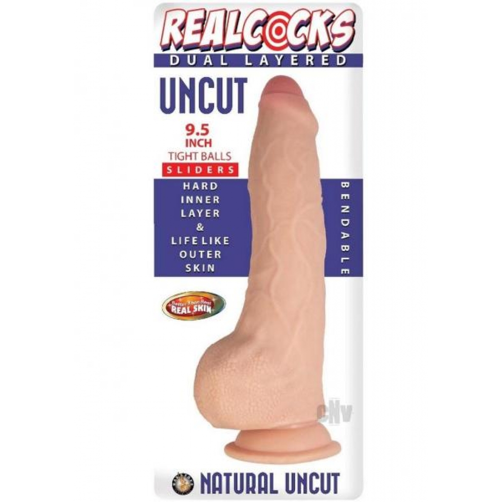 Realcocks Dual Layer Uncut Dildo with Balls - 9.5