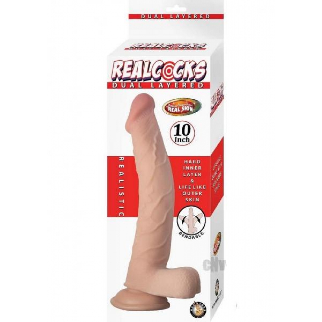 Realcocks Dual Layered 10 Inch Dildo - White