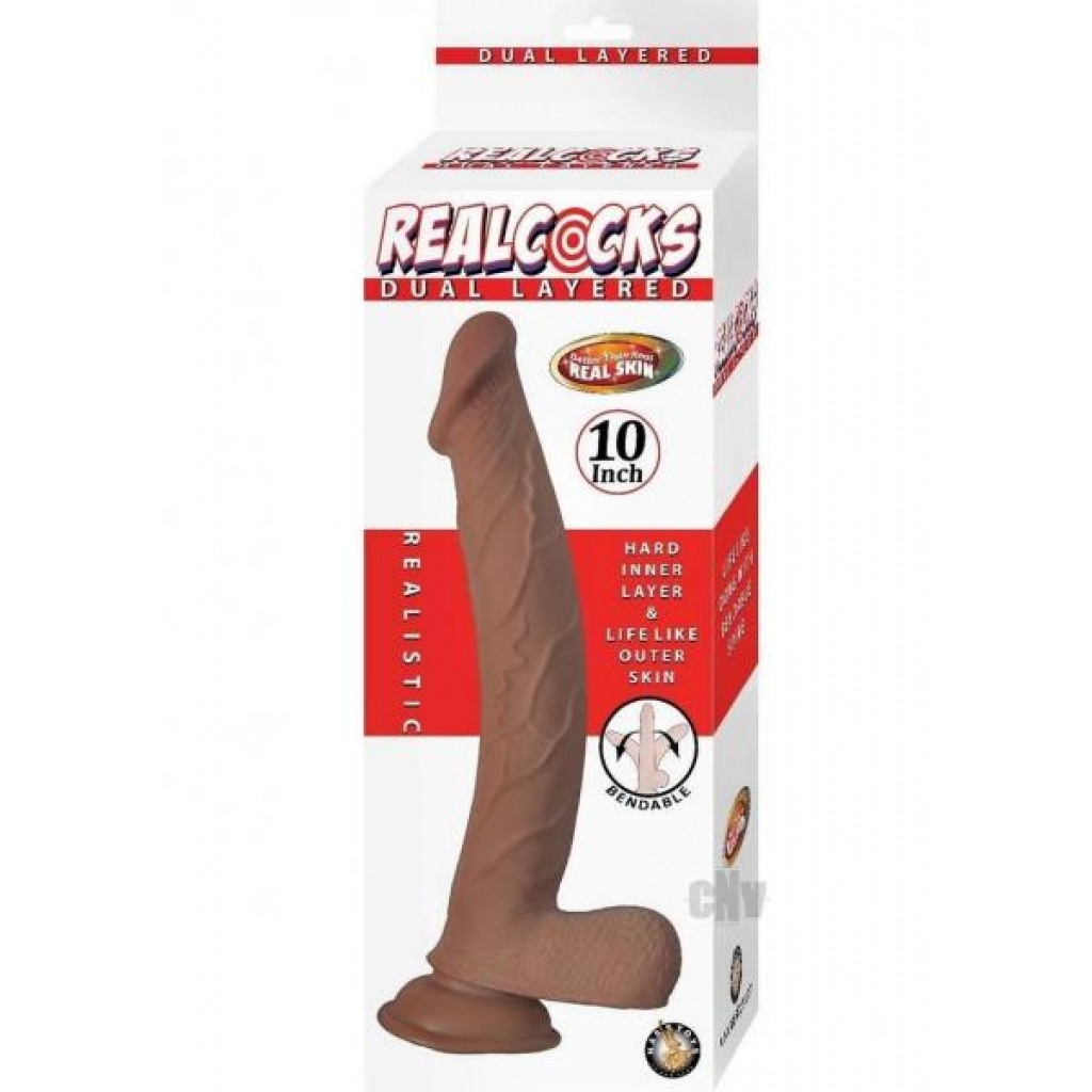 RealCocks Dual Layered 10-Inch Dildo - Brown