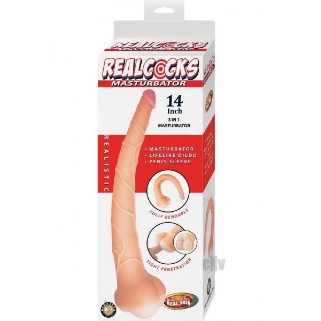 Realcocks 14 Inch Realistic Masturbator - White